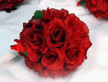 Red Roses Kissing Ball - ON SALE - Only 11 Left