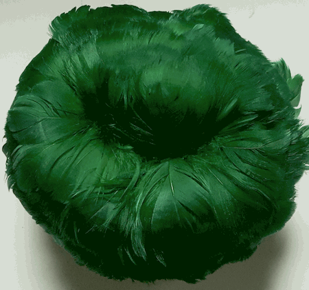 Strung Green Goose Coquille Feathers - 1/4 lb