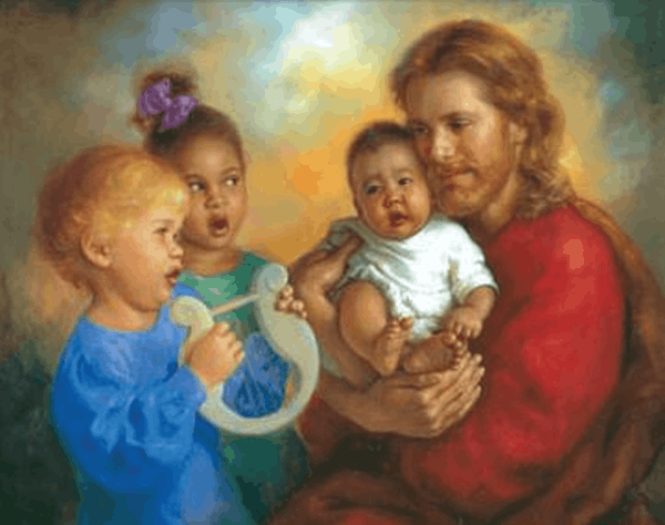Jesus and the Children Christian Art Print