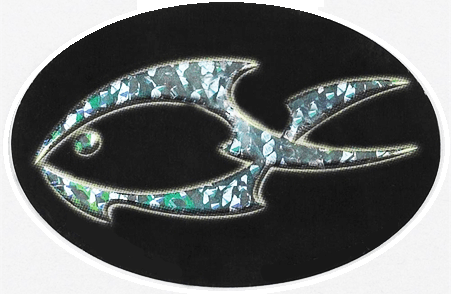 Tribal Fish Symbol Glitz Car Window Sticker