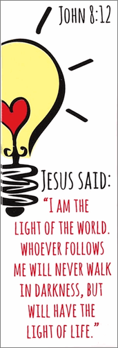 Jesus Said I Am Lightbulb Christian Bookmark