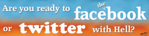 Facebook or Twitter Christian Bumper Stickers