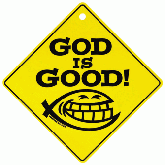 God is Good Fish Auto Sign