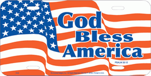 Auto Tag - God Bless America License Plate