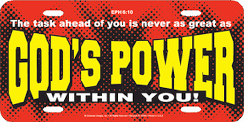 Gods Power License Plate
