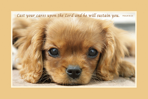 Cast All Your Cares Upon the Lord Puppy Poster