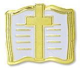Bible and Cross Christian Lapel Pin