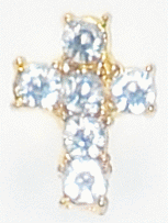 April Birthday Pin - Diamond Rhinestone Cross