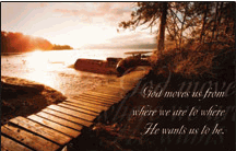 God Moves Us Postcard