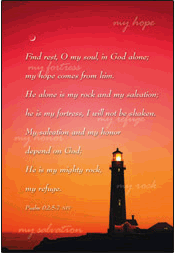 My Hope is in God Alone Lighthouse Postcard