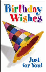 Party Hat Birthday Wishes Postcard