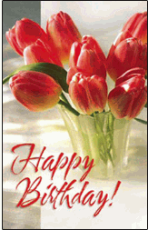 Happy Birthday Tulips Postcard