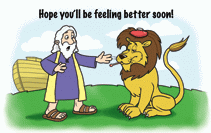 Feeling Better Soon Noah and Lion Postcard