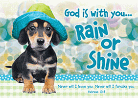 God is with  You Puppy Postcard