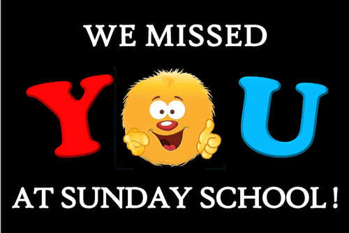 Missed You at Sunday School Postcard