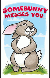 Somebody Misses You Bunny Postcard