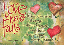 Love Never Fails Postcard