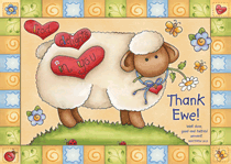 Thank Ewe Sheep Postcard