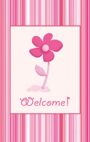 Pink Flower Welcome Postcards