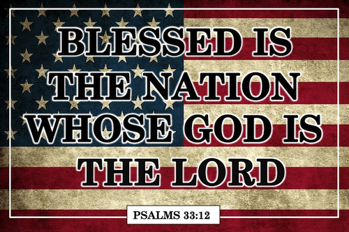 Blessed is the Nation Flag Poster