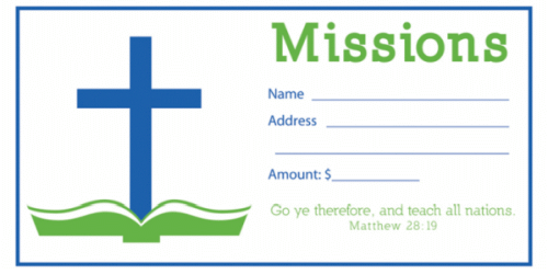 Missions Cross Offering Church Envelopes
