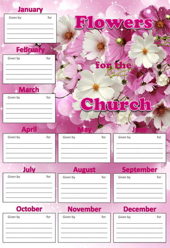 Flowers for the Church Chart - Pink