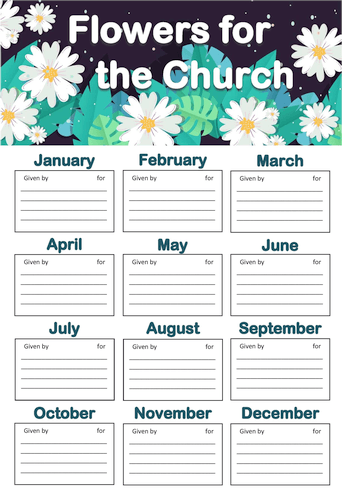 Flowers for the Church Chart - Blue