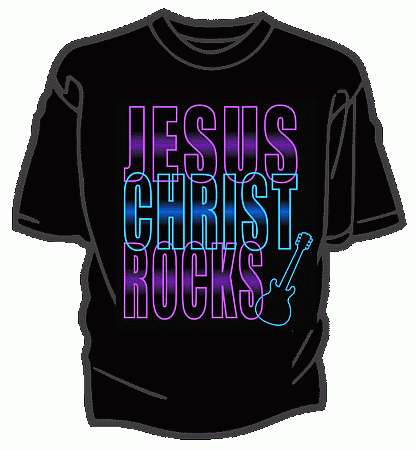 Jesus Christ Rocks Christian Tee Shirt - Adult Medium
