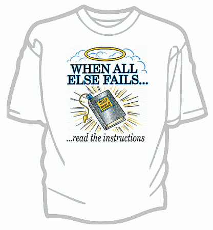Read the Instructions Christian Tee Shirt - Adult Large