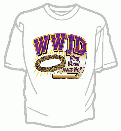 WWJD Crown Christian Tee Shirt - Adult Large