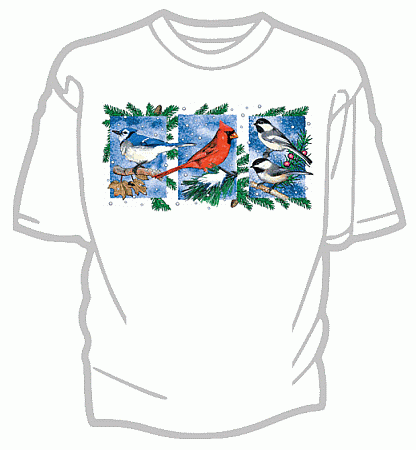 Winter Birds Tee Shirt - Adult Large