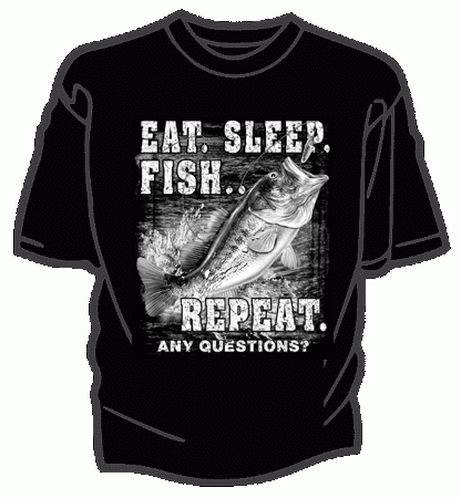 Eat, Sleep, Fish, Repeat Sportsmen Tee Shirt - Adult Large
