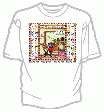School Alphabet Tee Shirt - Adult Small