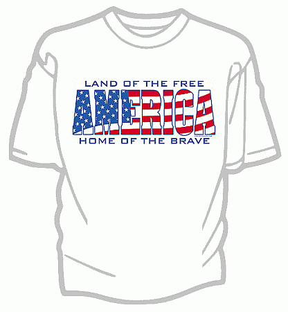 Home of the Brave Patriotic Tee Shirt - Adult  XL