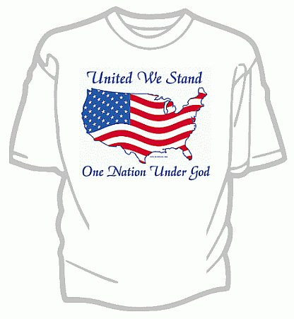 One Nation Under God Patriotic Flag Tee Shirt - Adult Large