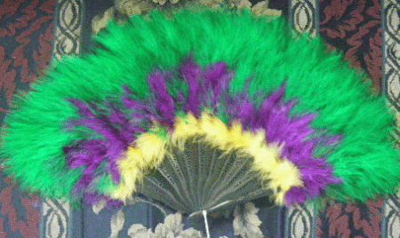 Mardi Gras Marabou Feather Fan