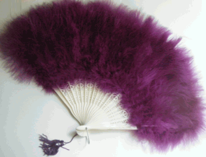 Purple Marabou Feather Fan