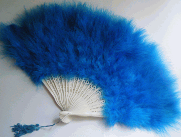 Turquoise Turkey Marabou Feather Fan