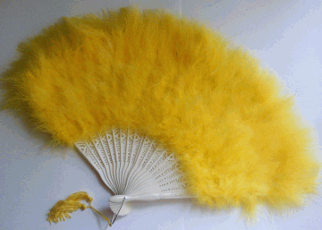 Yellow Turkey Marabou Feather Fan