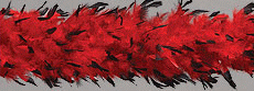 Red & Black Tips Chandelle Tipped Feather Boa - Heavyweight