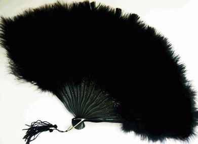 Turkey Marabou Feather Fan - Black