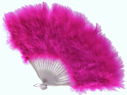 Turkey Marabou Feather Fan - Fuchsia
