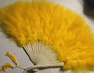 Turkey Marabou Feather Fan - Gold