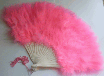 Turkey Marabou Feather Fan - Hot Pink