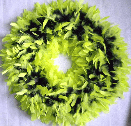 Black Feather Wreaths with Florescent Neon Tips