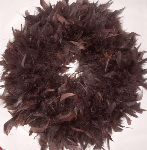 Pretty Brown Chandelle Feather Wreath