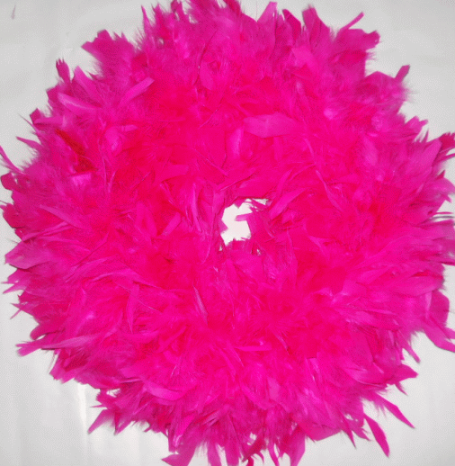 Fluffy Fuschia Feather Wreath