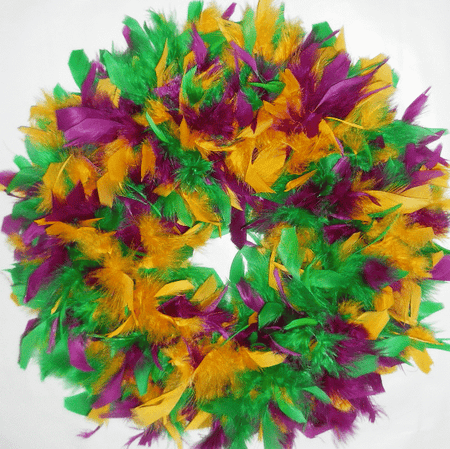 Mardi Gras Feather Wreath - Mixed Colors