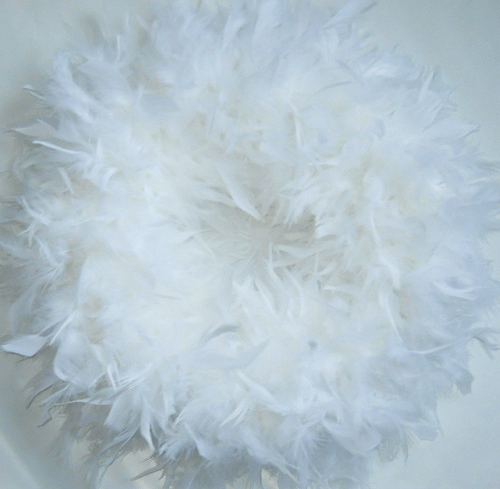 Fluffy White Christmas Feather Wreaths - Pretty!
