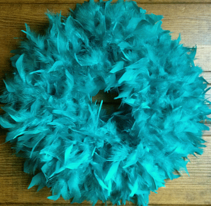 Pretty Teal Feather Wreath - Gorgeous! - OUT OF STOCK